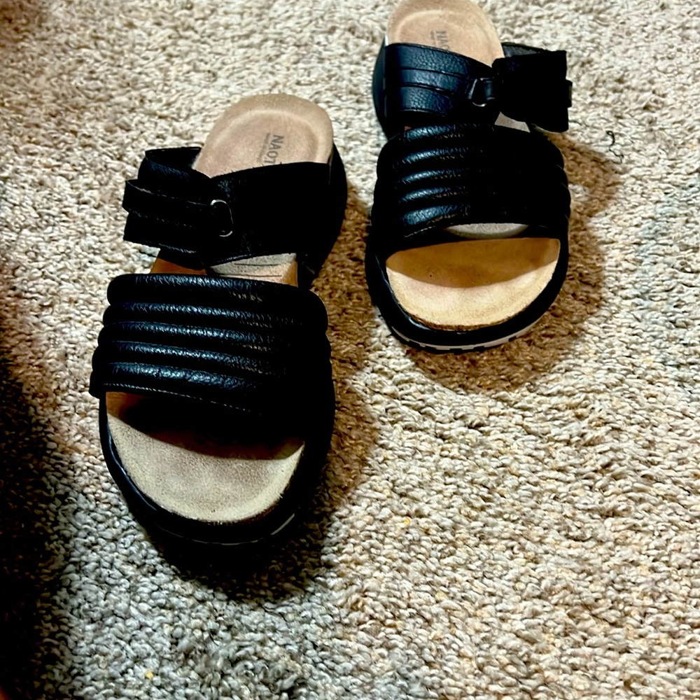 Naot Vesta Leather Sandal in Black